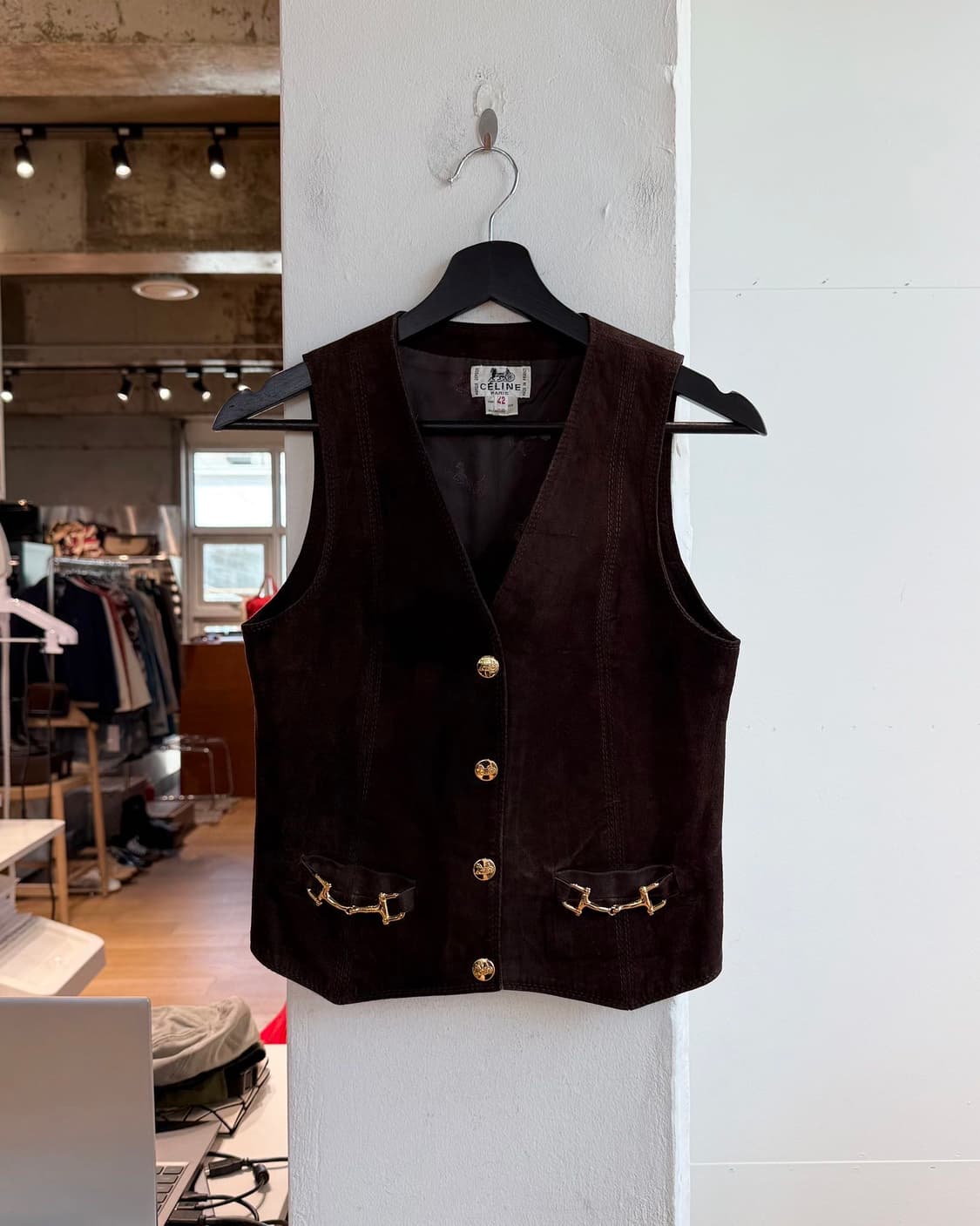 셀린느 브라운 스웨이드 베스트 자켓  상품이미지2