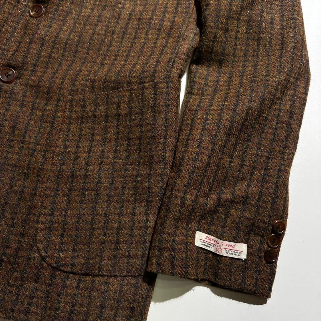 해리스 트위드 체크 싱글 3B 블레이저 자켓 상품이미지7