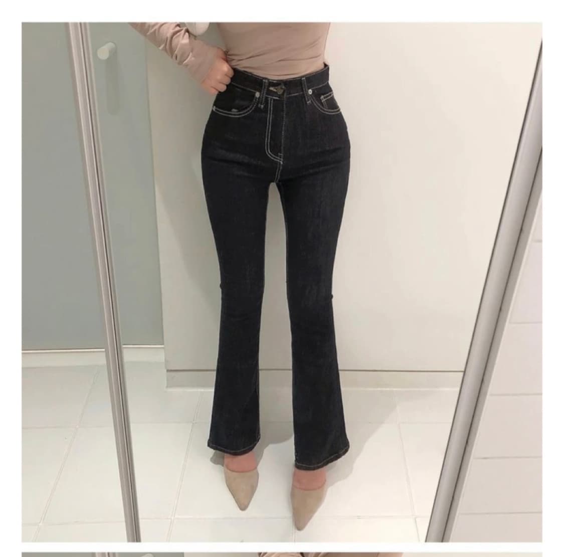 새상품/ 모디핏 하이웨스트 부츠컷 데님 진청 (25) 상품이미지1