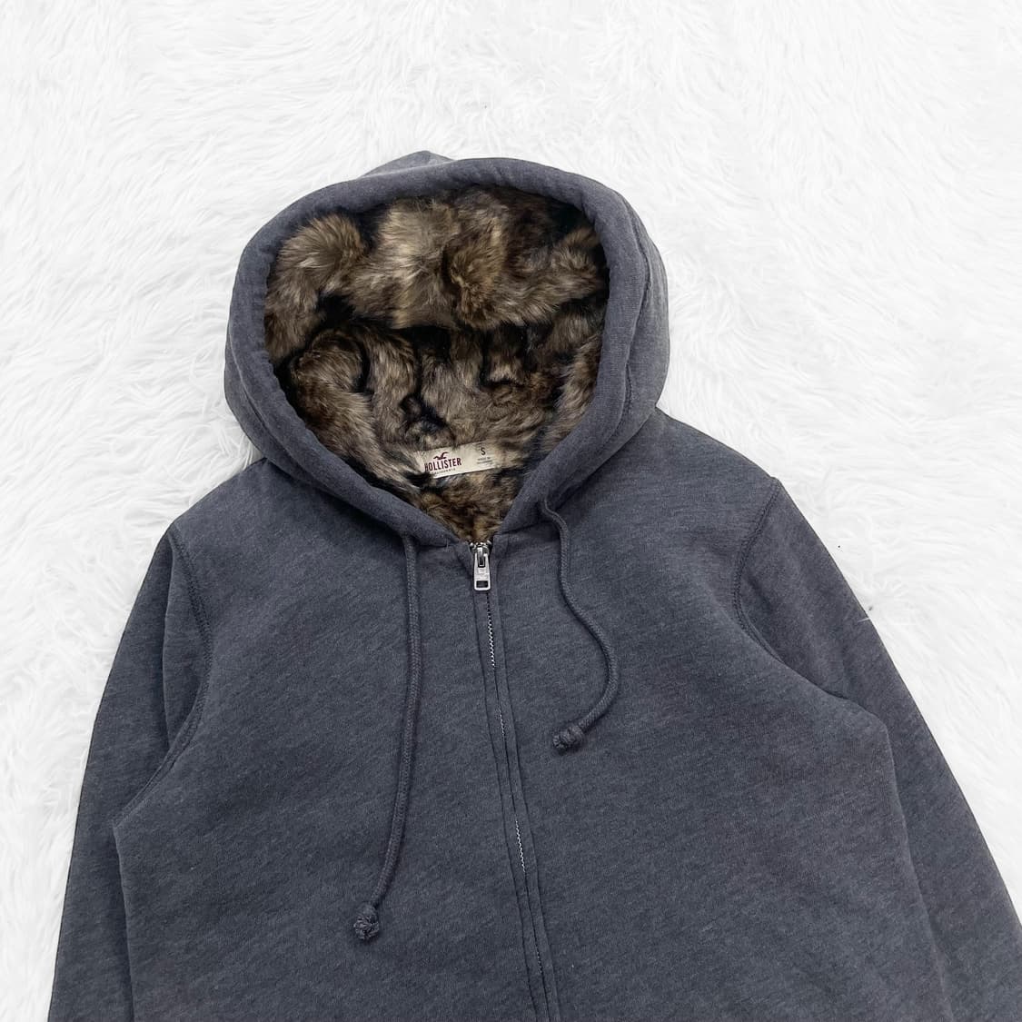 홀리스터 모피 안감 후드집업 그레이 상품이미지3