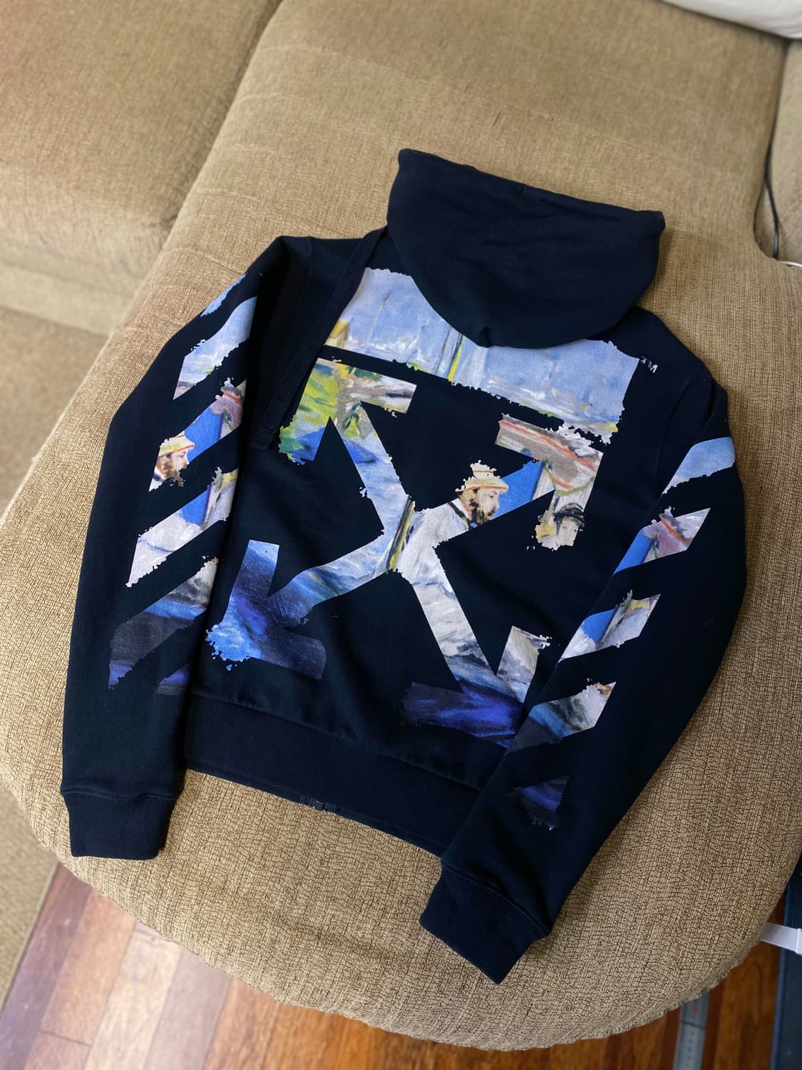 오프화이트 모네 유화 애로우 후드집업 ㅡ 95사이즈 상품이미지5