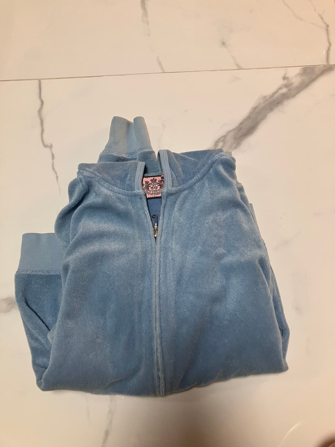 Y2K 쥬시꾸뛰르 하늘색 테리 집업 후디 Juicy Couture 상품이미지2