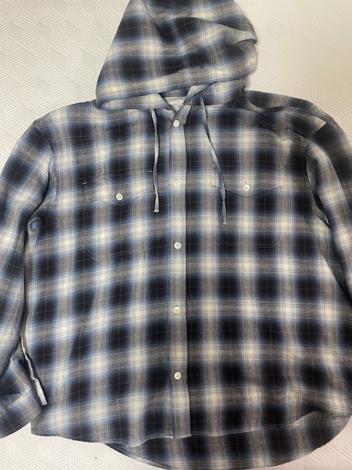 애프터프레이 웨스턴체크후드셔츠 blue S 상품이미지1