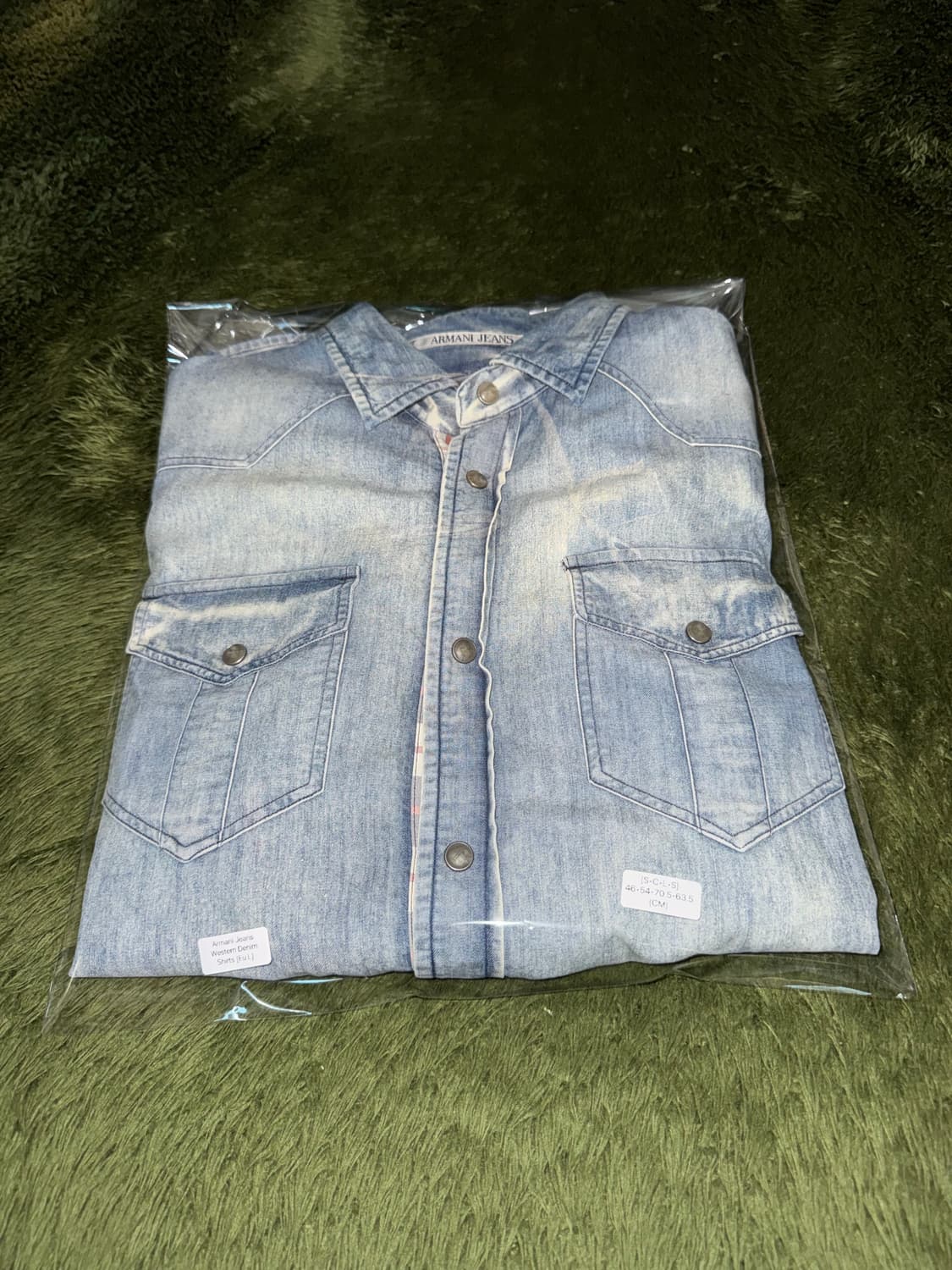 [EU L] 아르마니 진스 빈티지 워싱 웨스턴 데님 셔츠 상품이미지10