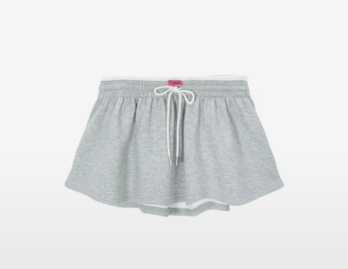 SHORT FLARE SKIRT-PANTS MELANGEGRAY 상품이미지1