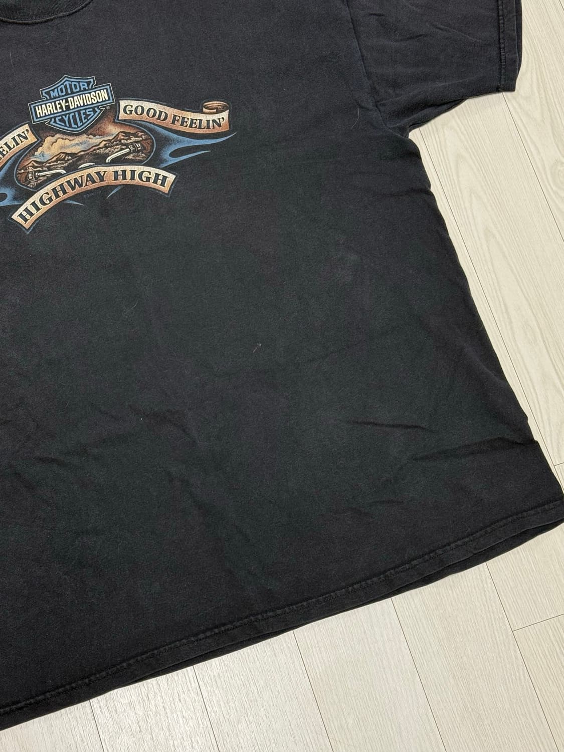 00s 할리 데이비슨 블루 쉴드 티셔츠 2XL 상품이미지2