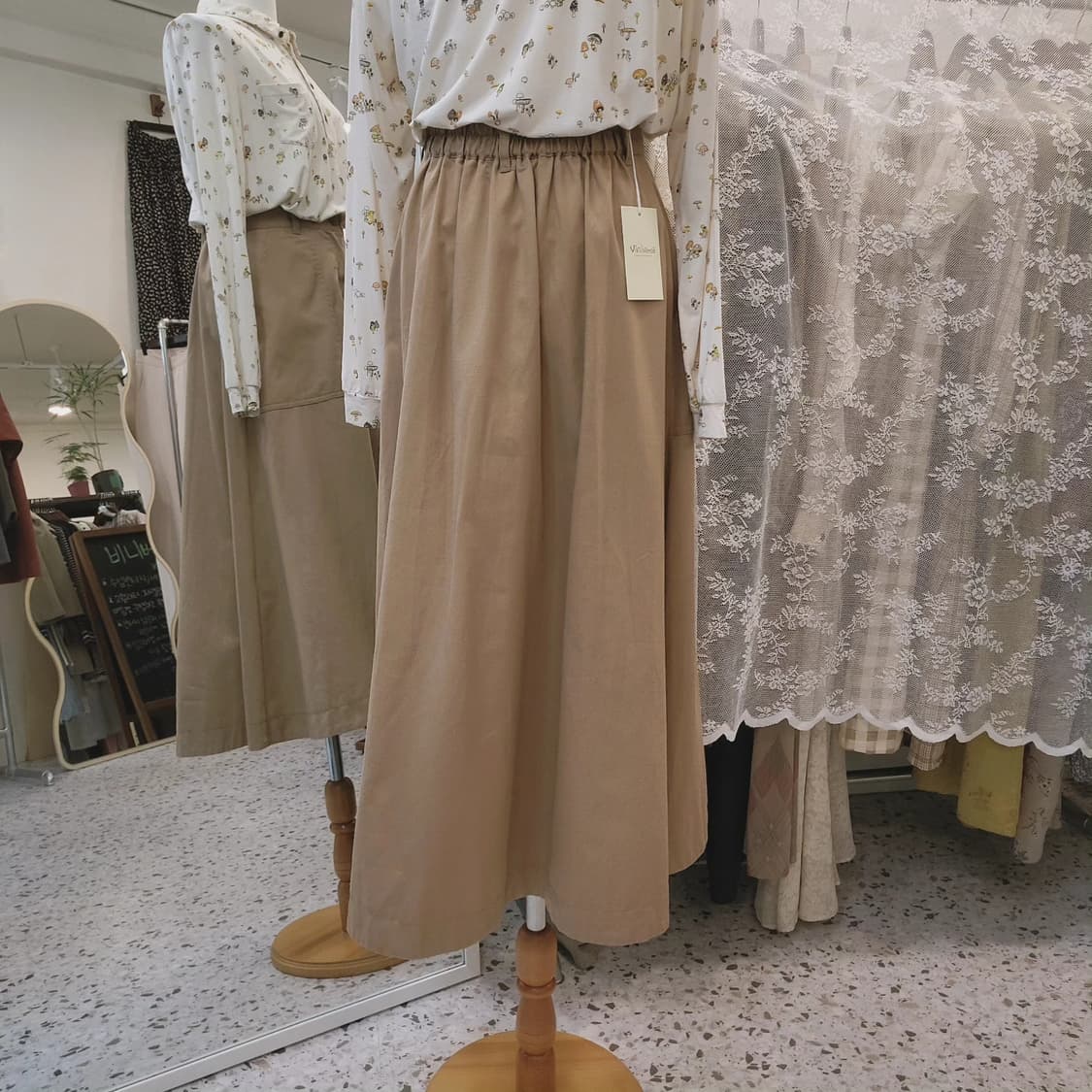 W closet 베이지 포켓 면스커트 상품이미지9