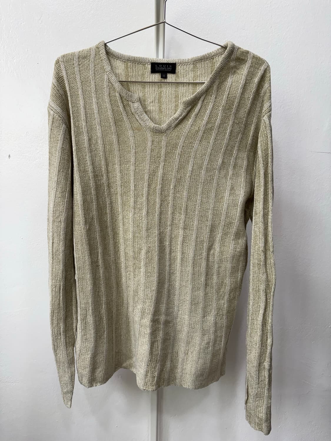 루이스샤브론 스트라이프 짜임 트임넥 긴팔니트 상품이미지6