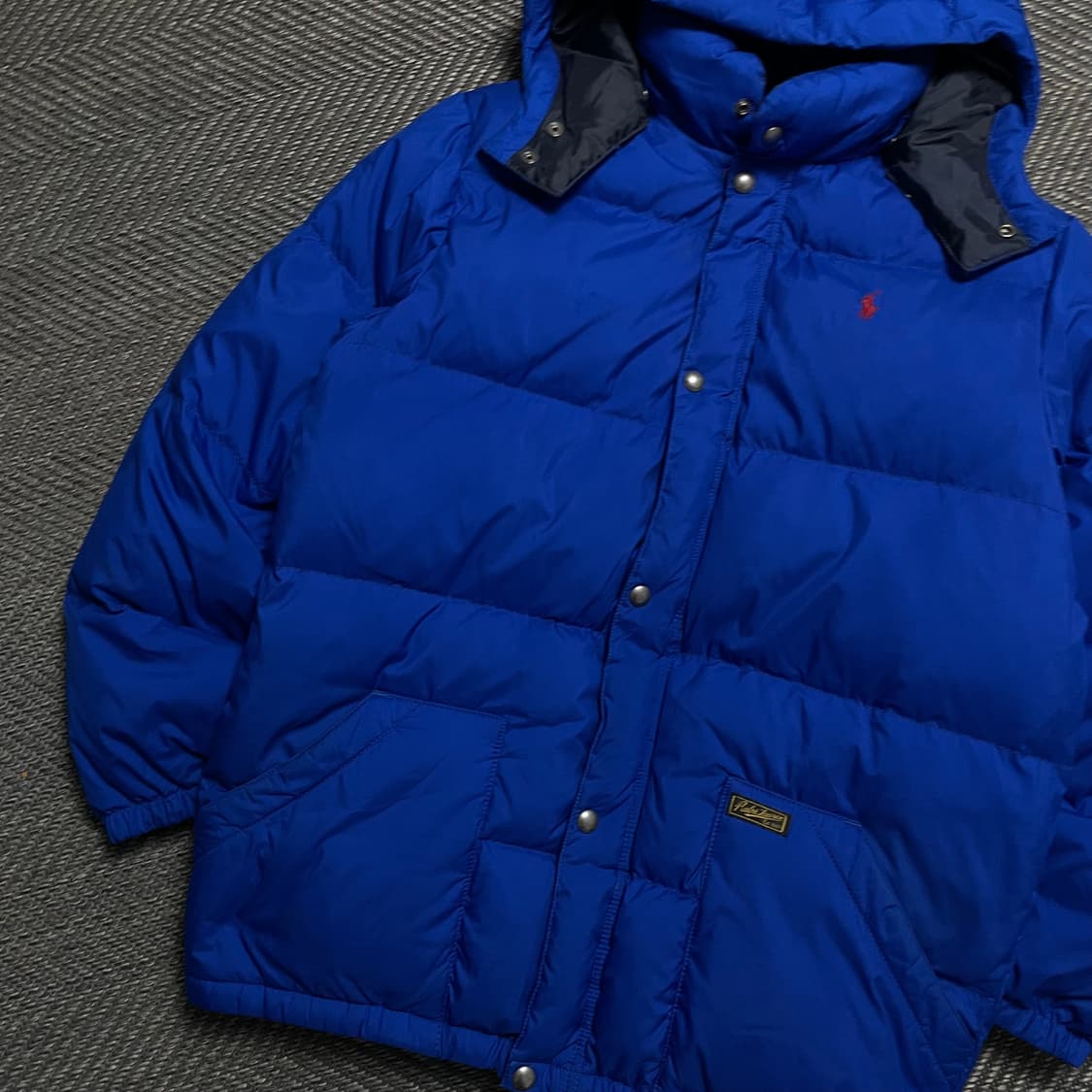 폴로 랄프로렌 포니 구스다운 푸퍼 후드 패딩 블루o 5282 상품이미지3