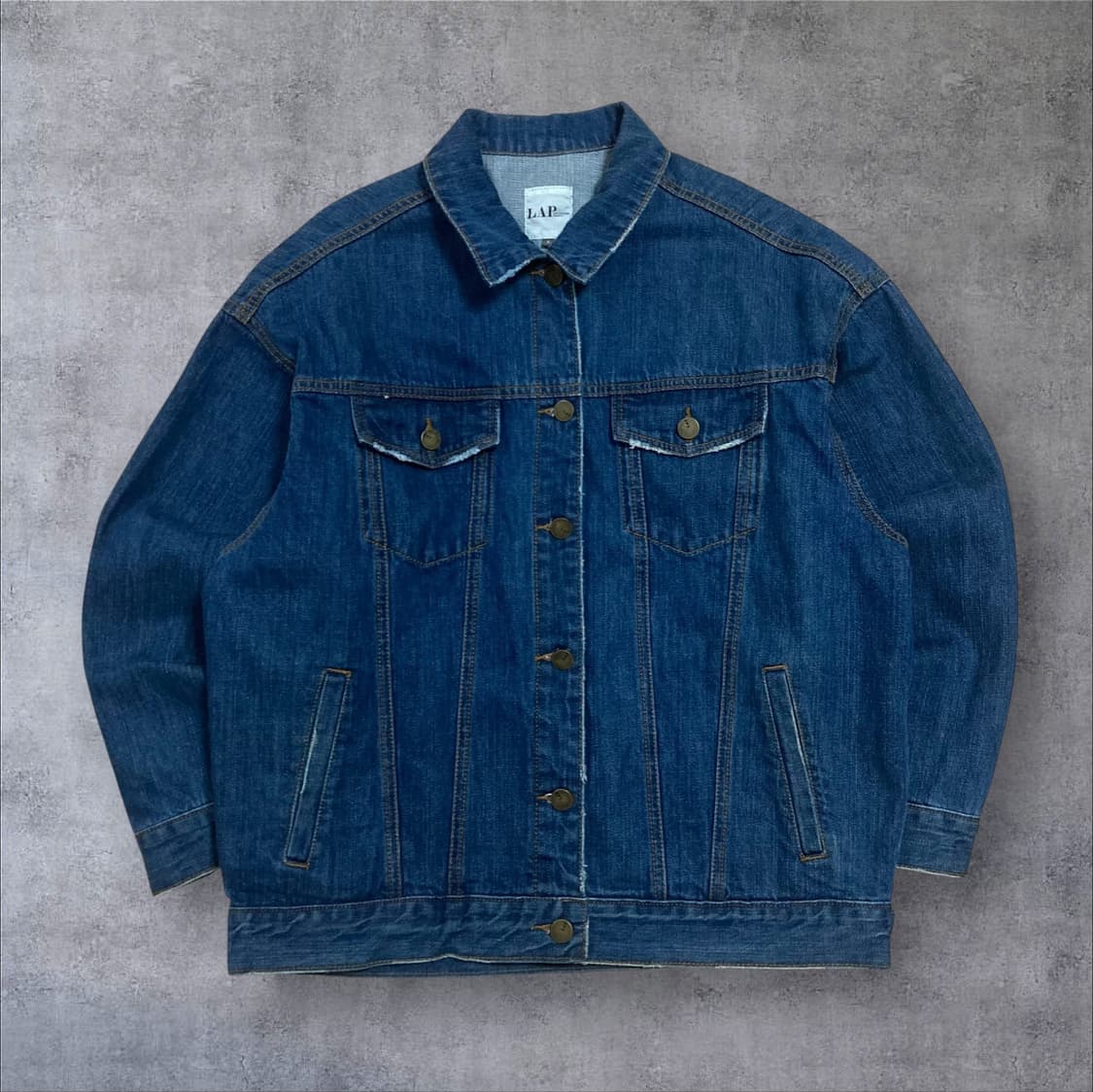 LAP 랩 장미 프린팅 빅로고 데님 자켓 상품이미지2