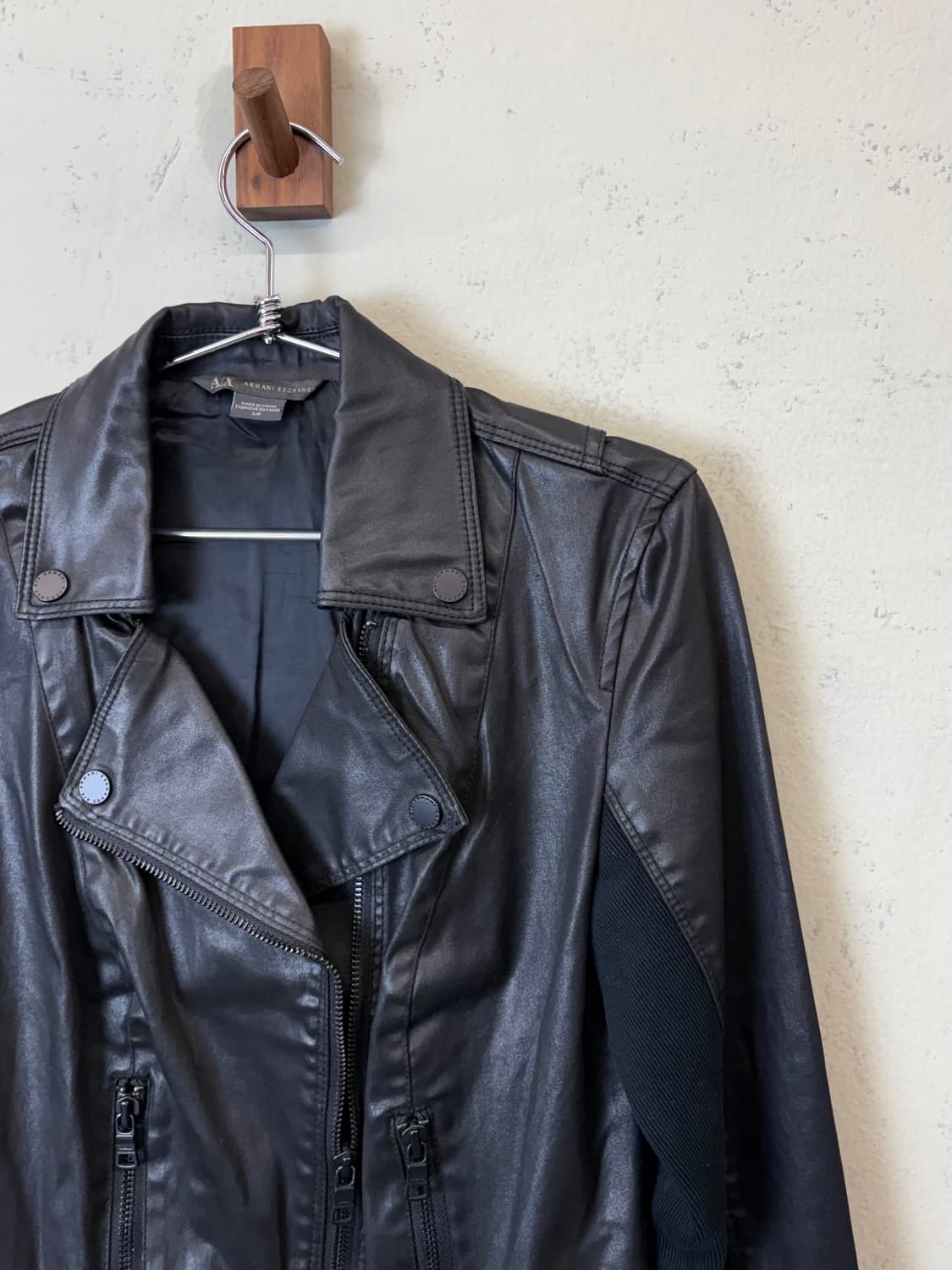 아르마니익스체인지 비건레더 더블 라이더 자켓 상품이미지2