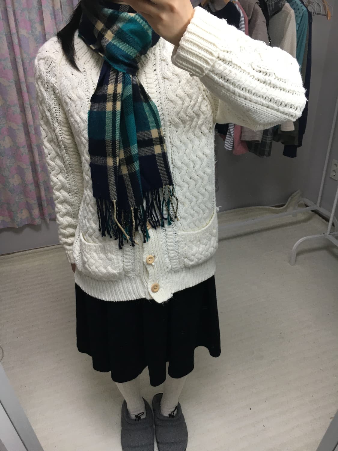 블루 체크 머플러 상품이미지10