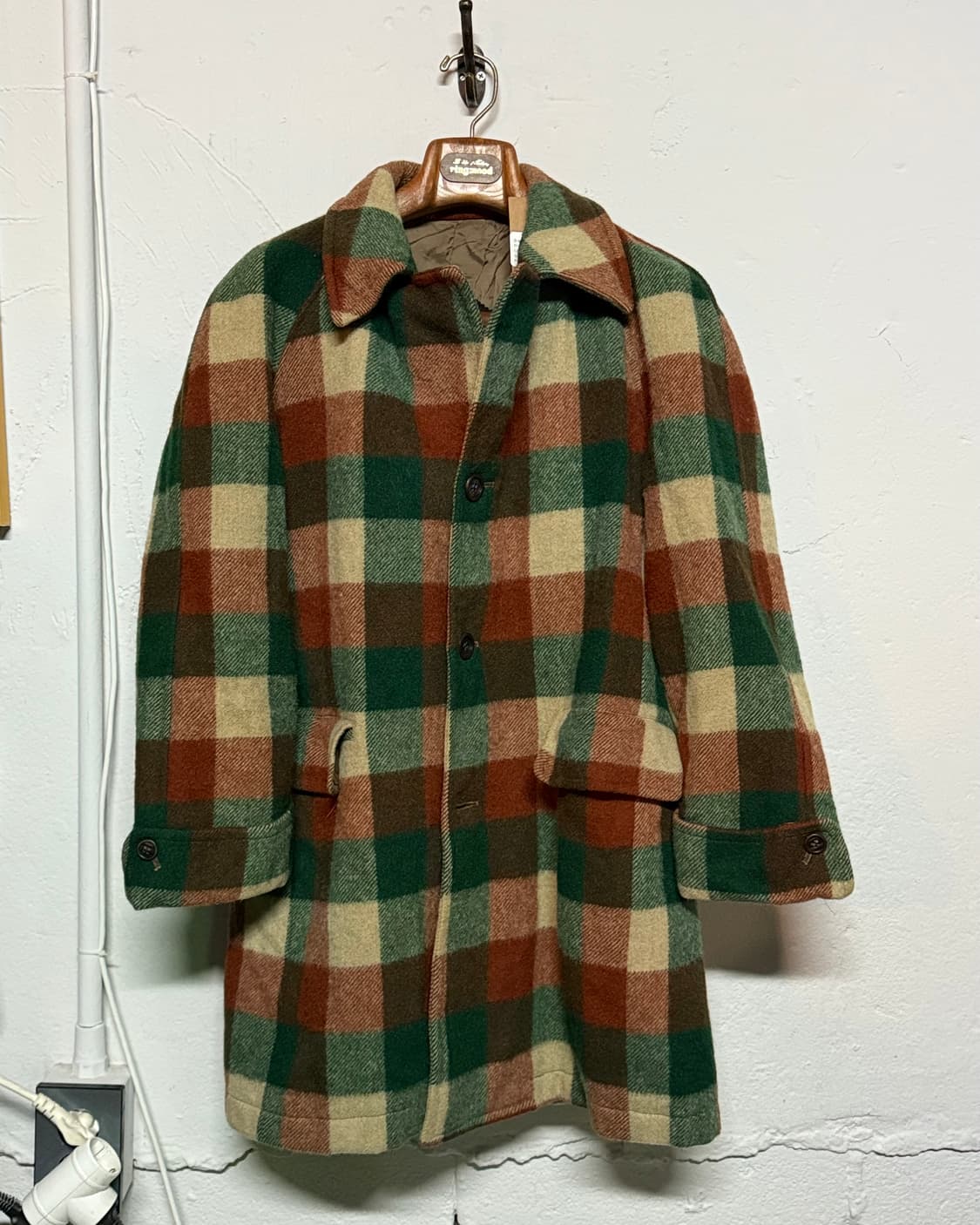 90‘s Winbull 울 체크 싱글코트 M 상품이미지1