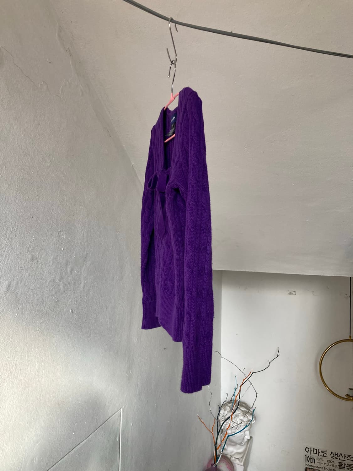 *KIDS* 키즈 랄프로렌 퍼플 리본 꽈배기 가디건 상품이미지4