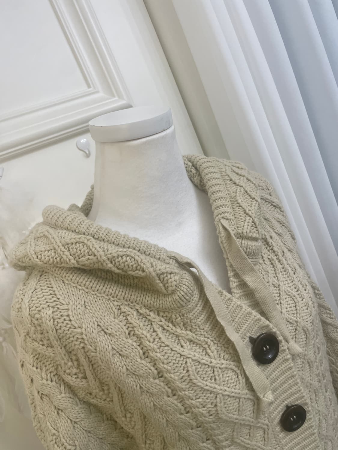 beige twist winter hoodie cardigan 상품이미지7