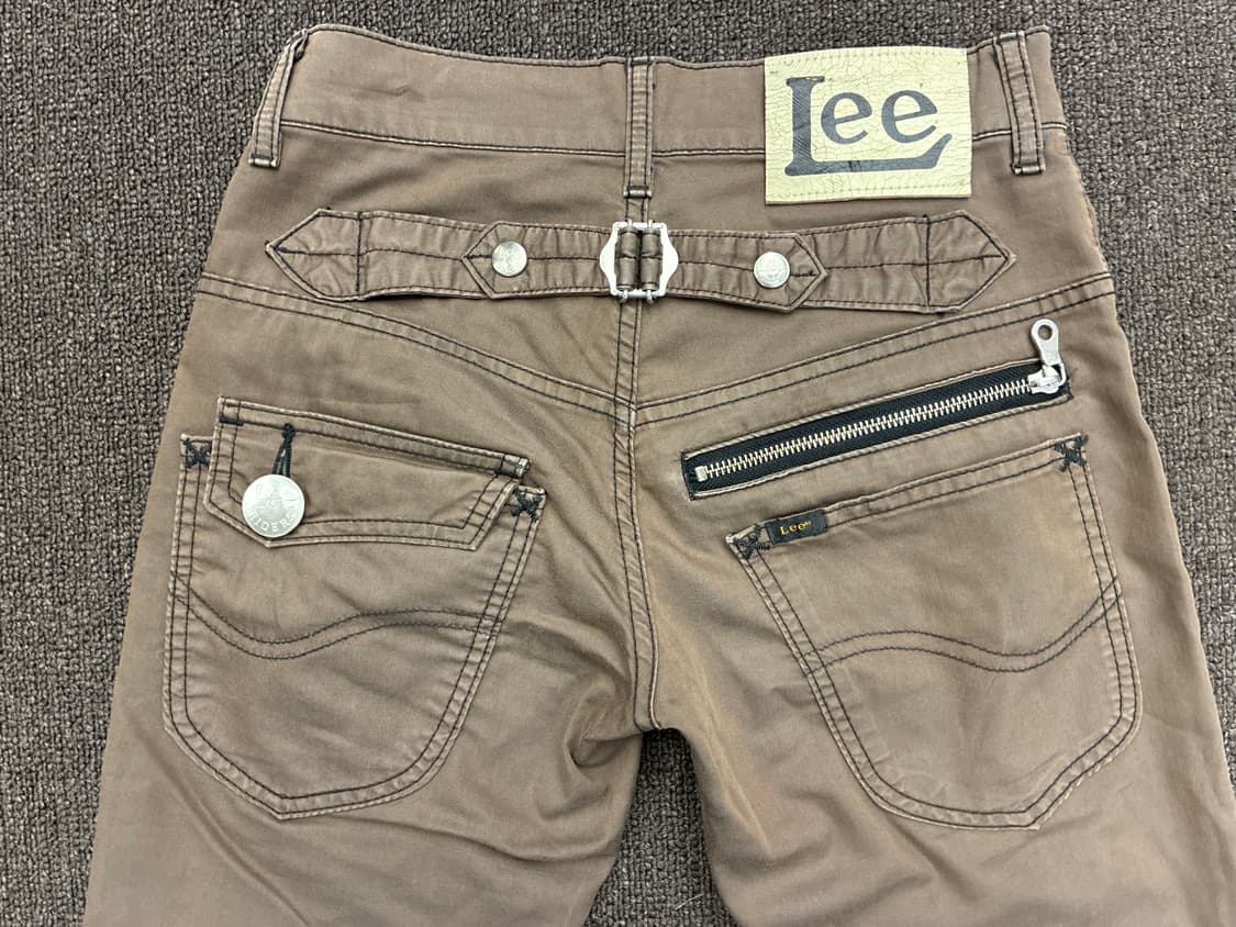 26)Lee 빈티지 여성 지퍼 신치백 디테일 브라운 코튼팬츠 상품이미지8