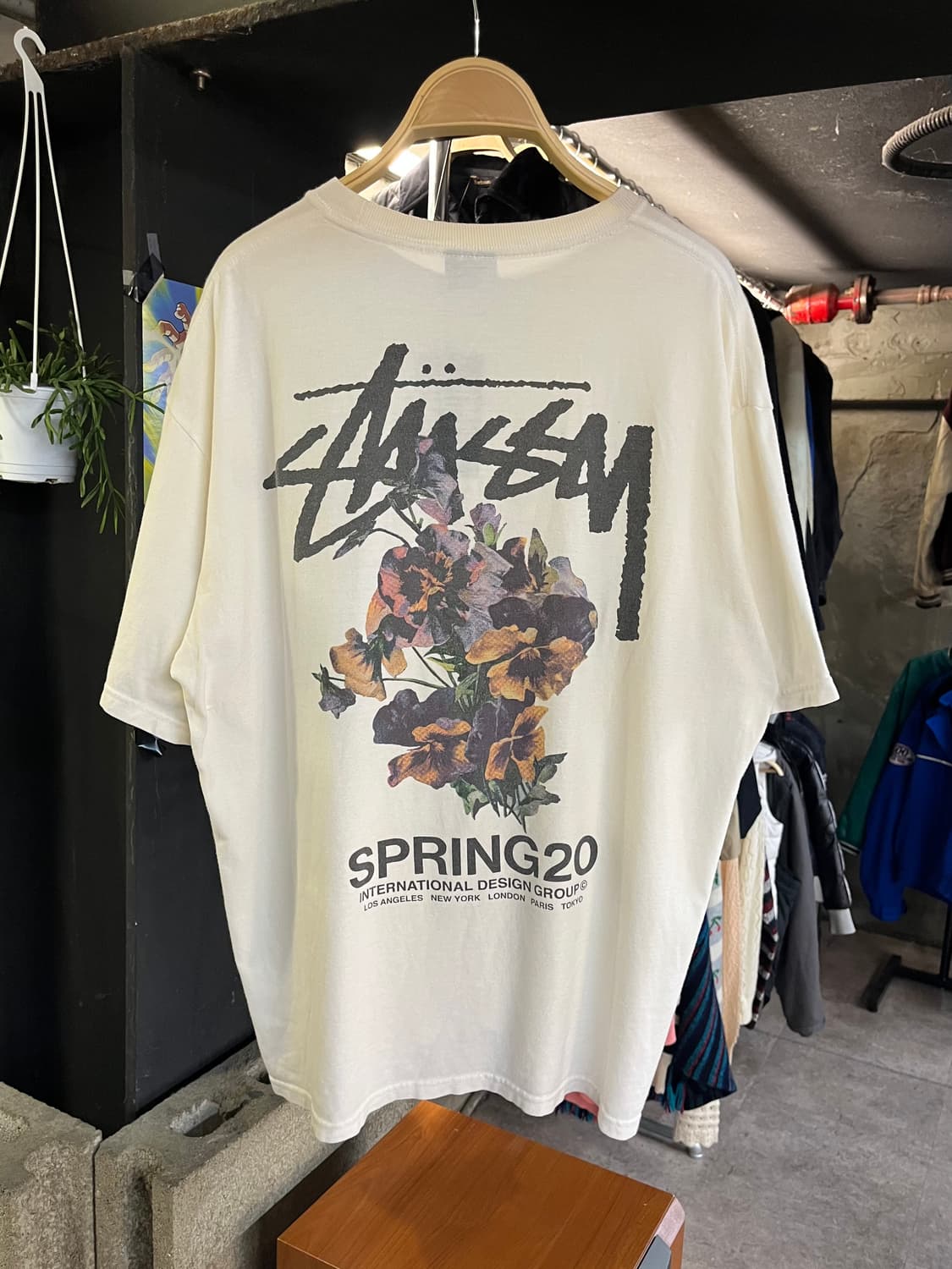 스투시 SPRING 20 부케 반팔티 화이트 XL #csz489 상품이미지1