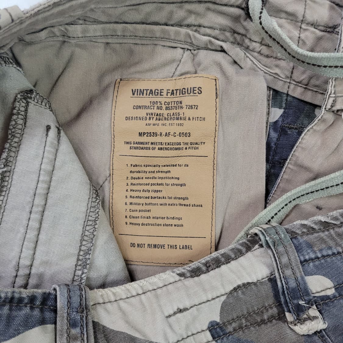 아베크롬비 카고 반바지 밀리터리 카모 상품이미지5