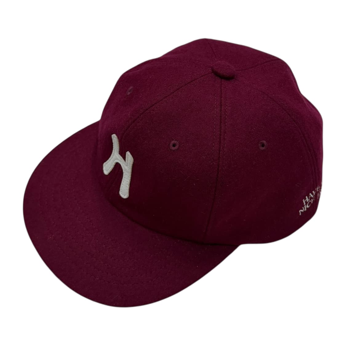 헬로선라이즈 H로고 울 릴렉스 6패널 캡 모자 버건디 레드 상품이미지2