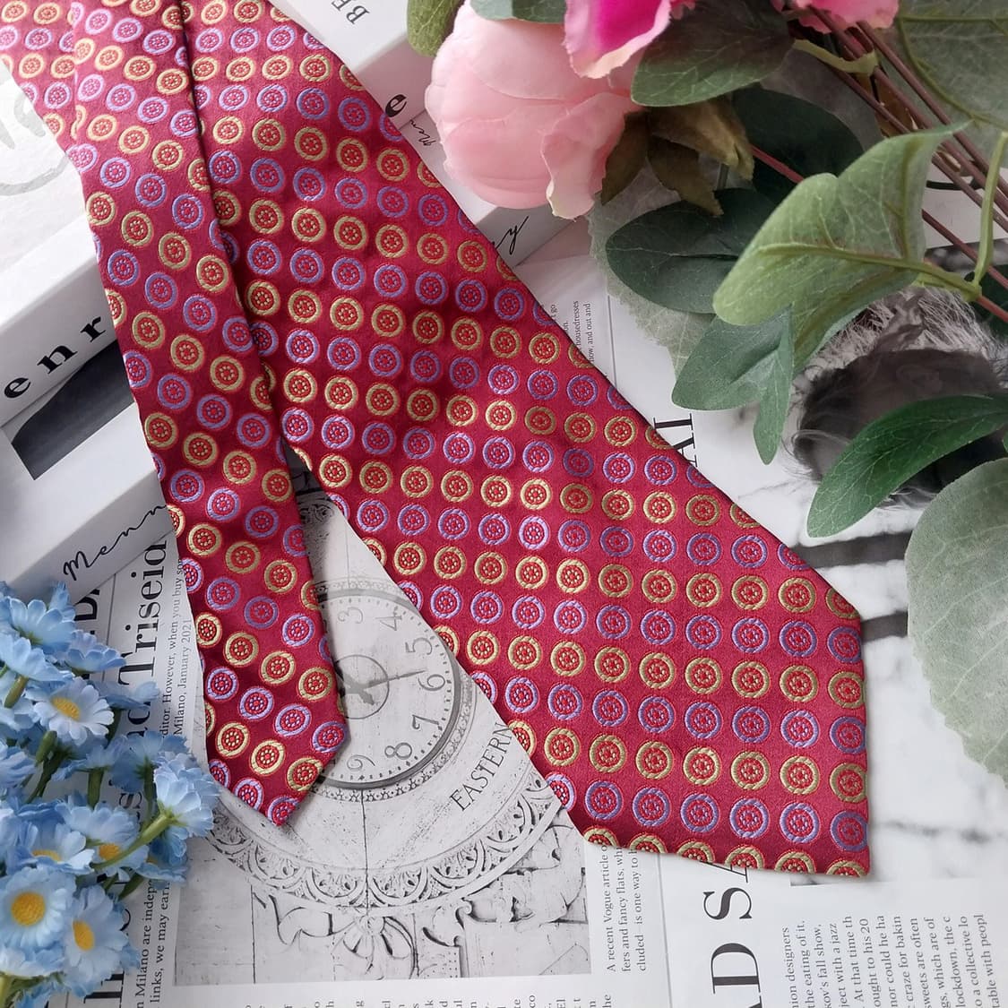 알테아 실크 와인 자카드 패턴 넥타이 9.5cm A+등급 K1437
 상품이미지3