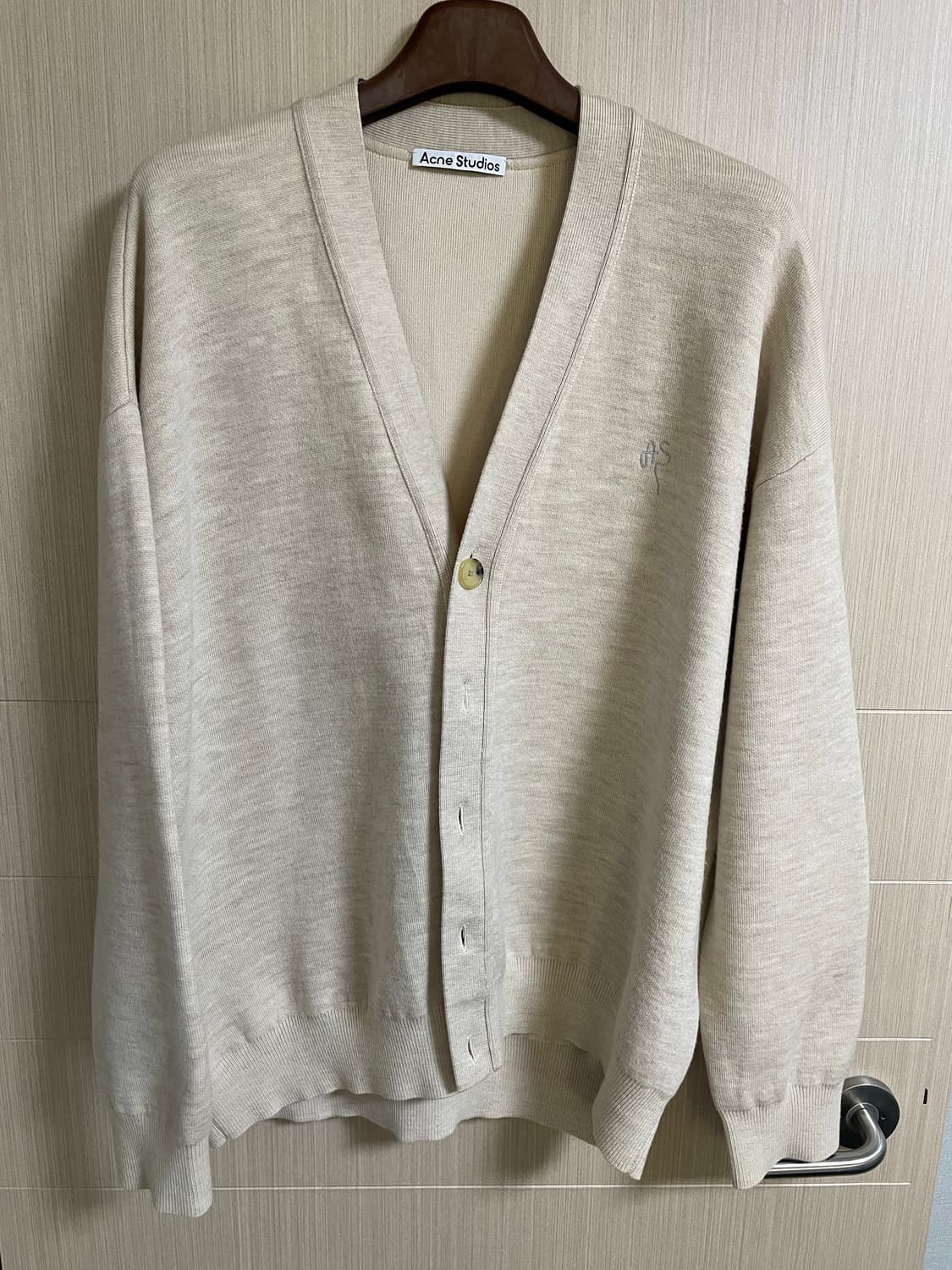 아크네스튜디오 체스트 로고 자수 울 코튼 가디건 L 상품이미지2