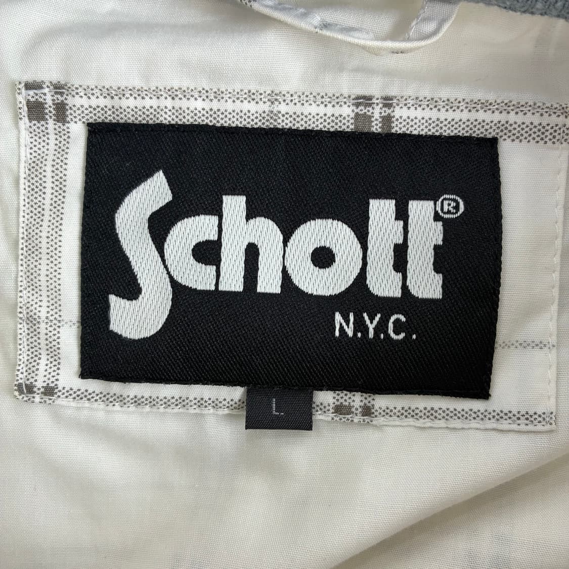 Schott  쇼트 90,s 화이트체크 블루종 자켓  상품이미지7