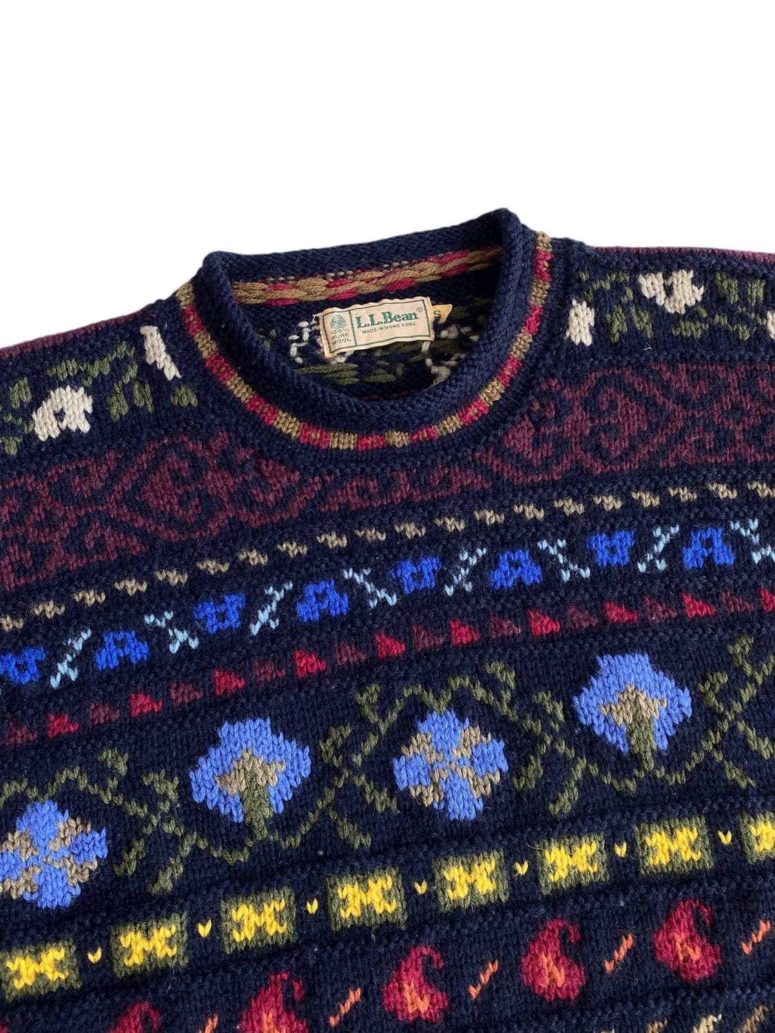 80's 엘엘빈 페어아일 롤넥 스웨터  상품이미지4