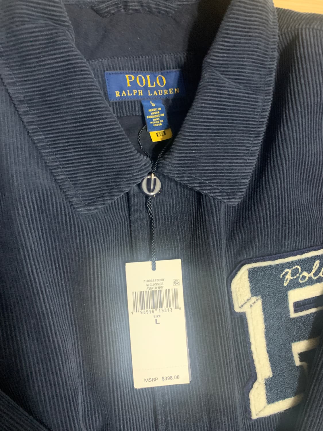 [L] 폴로 코듀로이 레터 자켓 상품이미지4