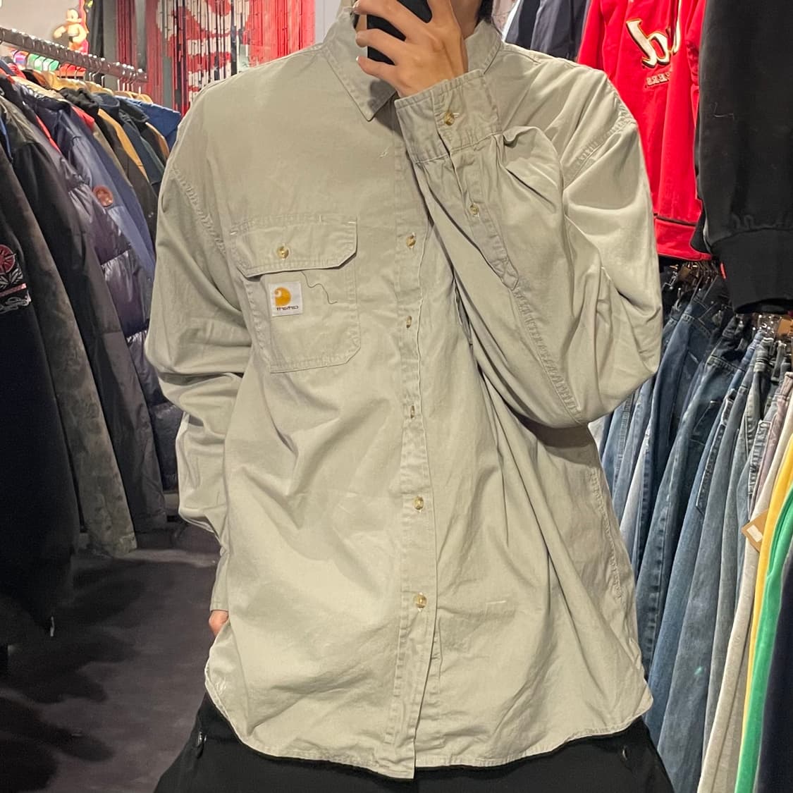[IM] carhartt 칼하트 라이트그레이  긴팔셔츠 상품이미지3