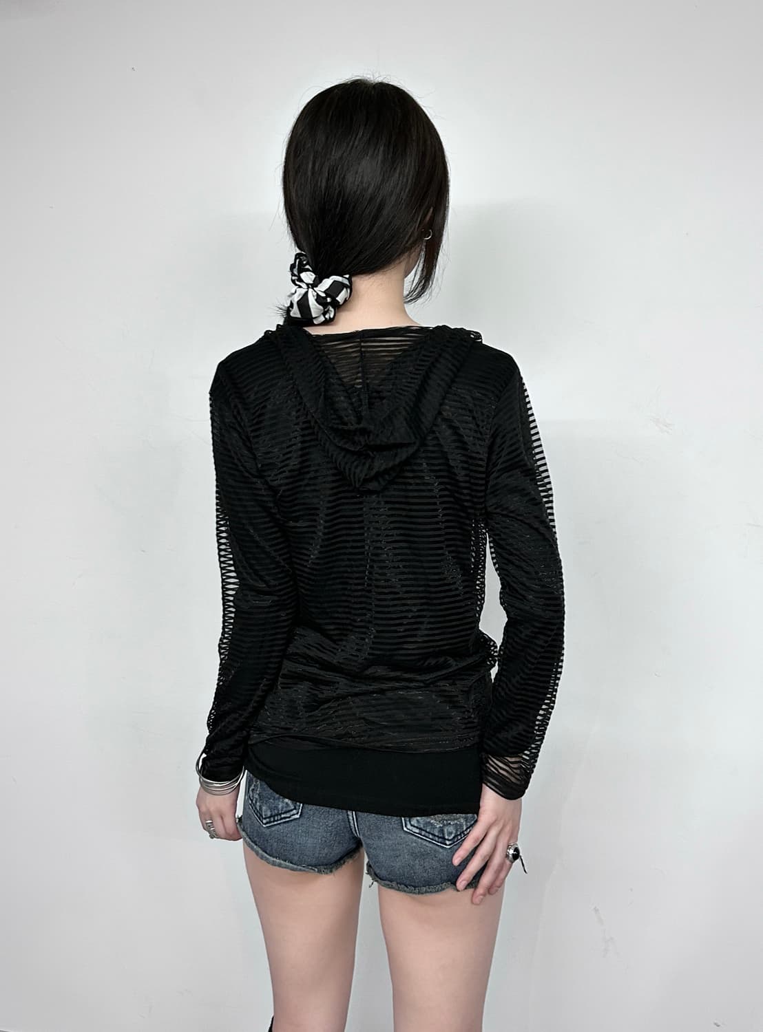 See-through Stripe Hoodie Zip-Up 상품이미지3