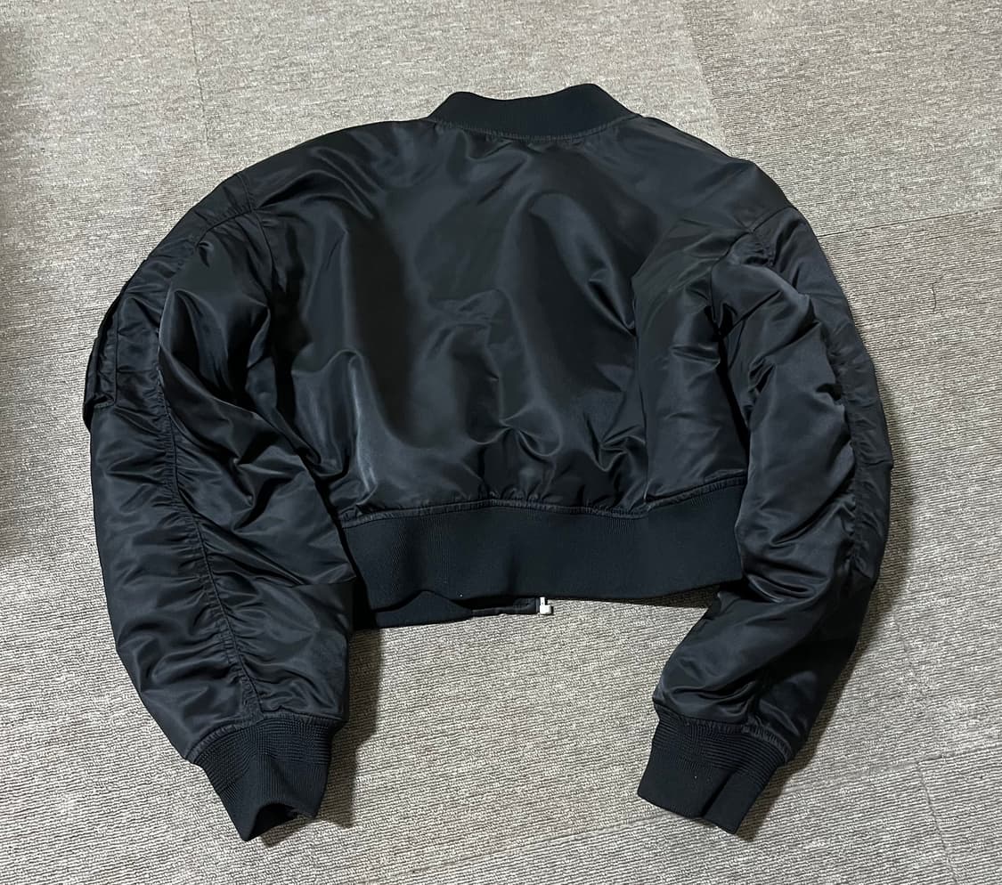 Womens Crop MA-1 Bomber Jacket [Black] 상품이미지4