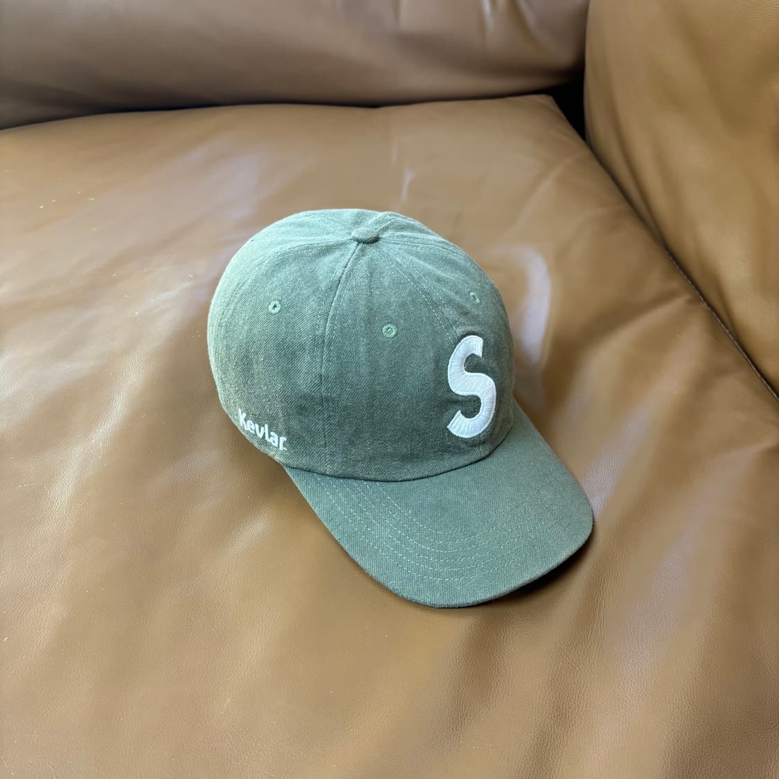 슈프림 S로고 6패널 볼캡 모자 22SS 케블라 올리브 카키 상품이미지1