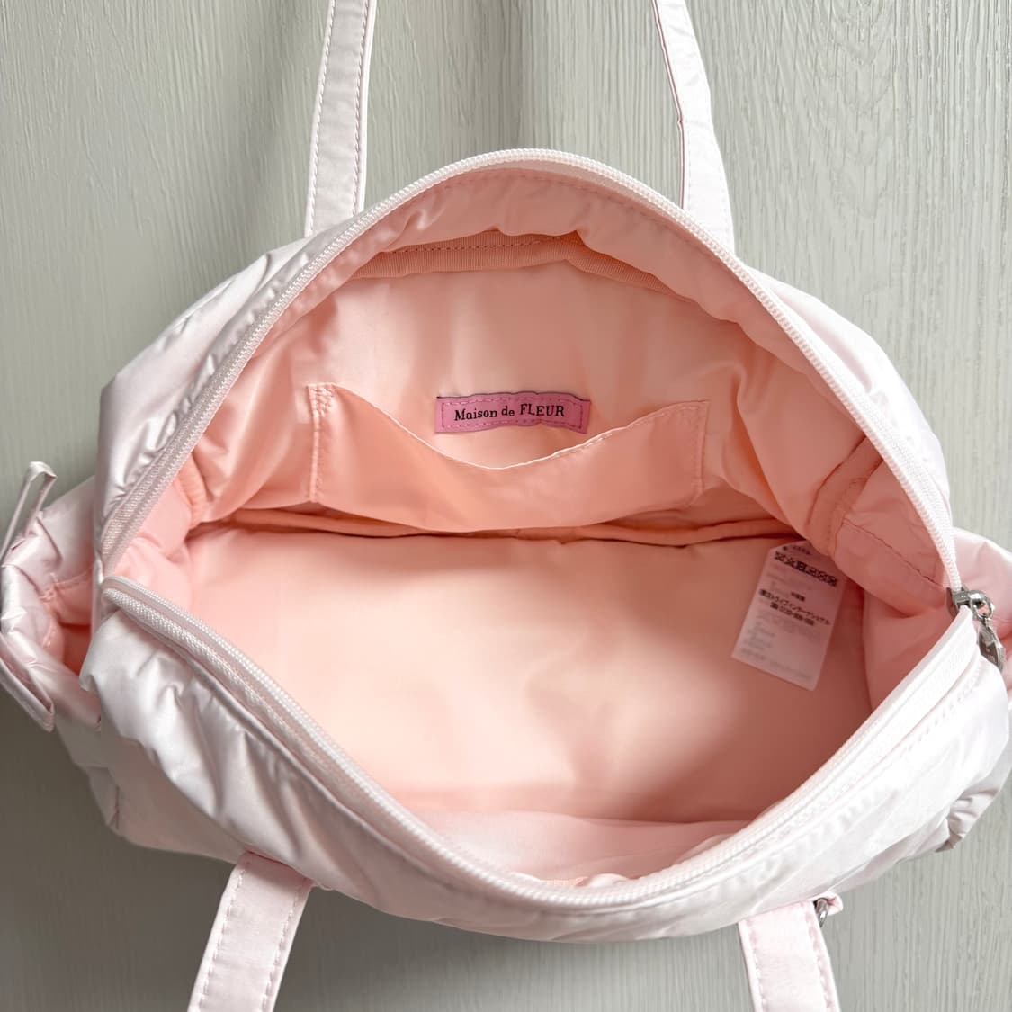 메종드플뢰르 핑크 패딩 스쿨백 상품이미지5