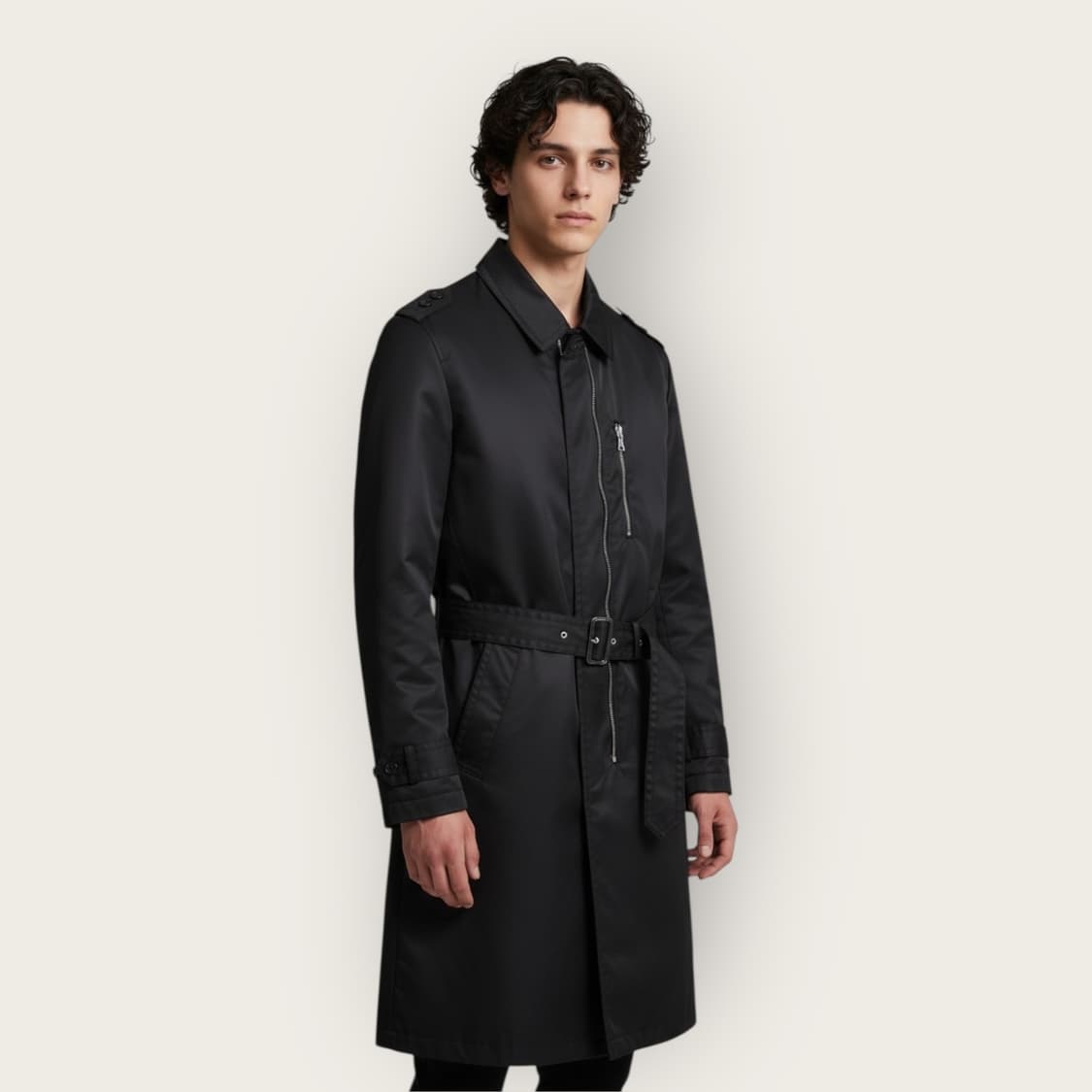 XS/ 닐바렛 견장 나일론 벨티드 코트 자켓 상품이미지1