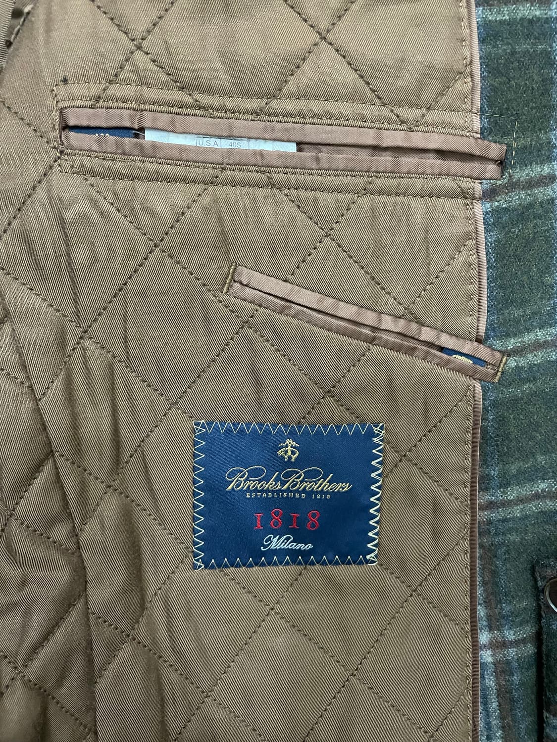 브룩스 브라더스 울 체크 블레이저 자켓 40S 상품이미지9