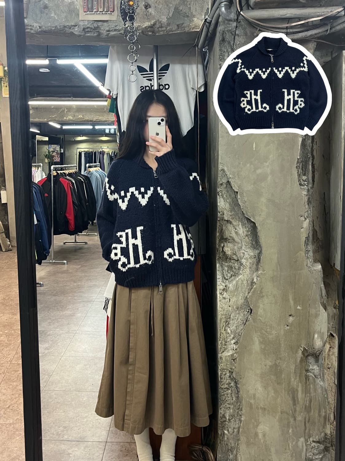 마리떼 프랑소와저버 스웨터 투웨이 집업 네이비 S #csz2798 상품이미지1