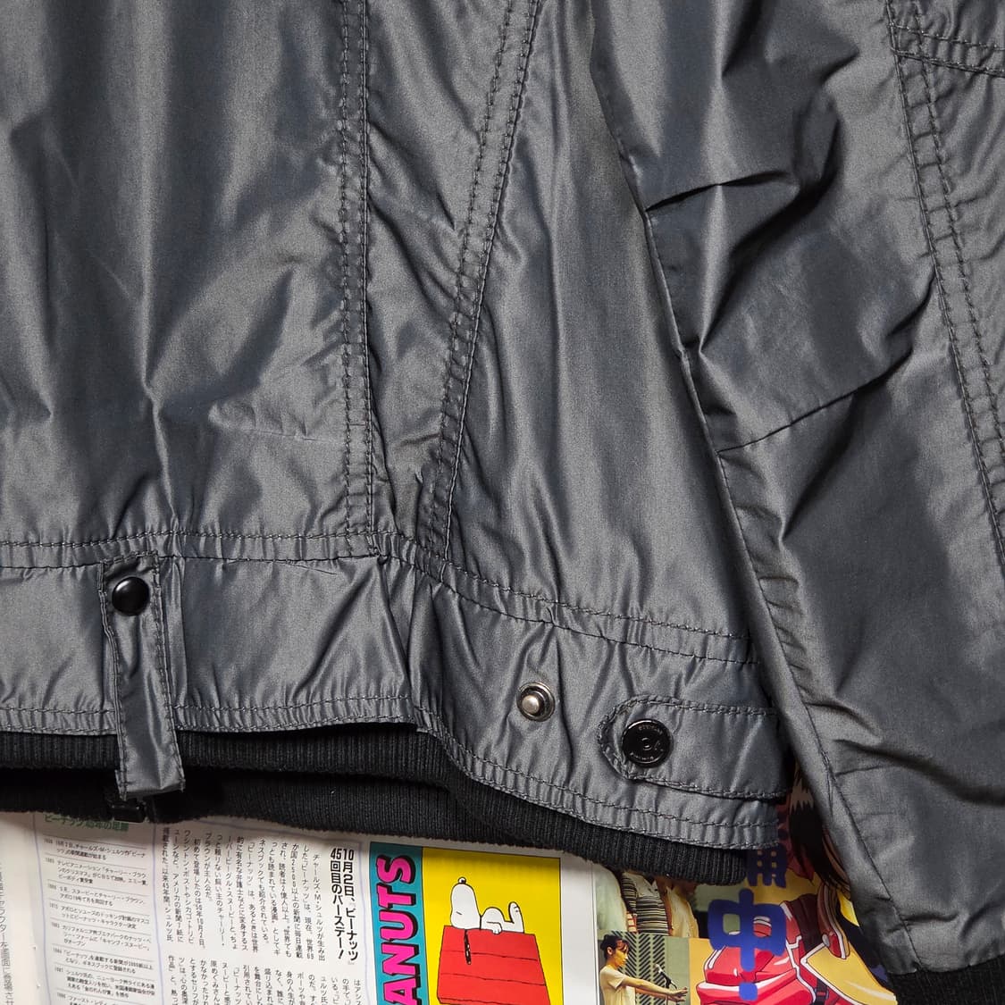 버커루 펑크 그레이 네이비 유광 레이어드 점퍼  상품이미지8