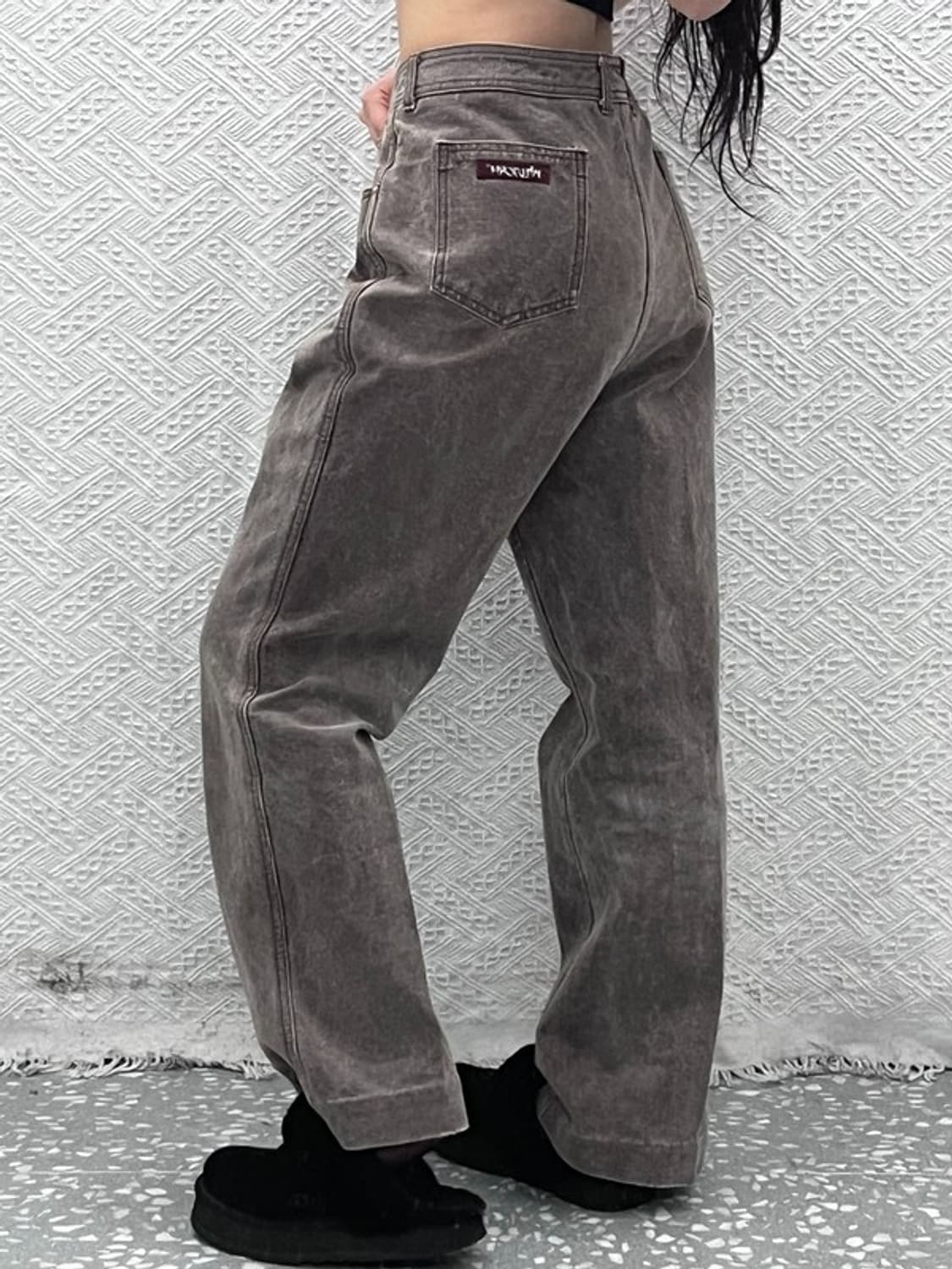 빈티지 올드스쿨 모던 캐주얼 워싱 와이드 코튼팬츠 35인치 C10765 상품이미지1