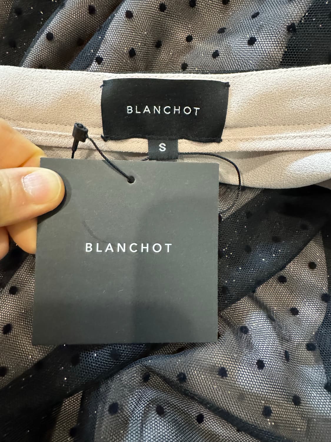 새상품blanchot 블랑쇼 체크 도트 튤 스커트 상품이미지4