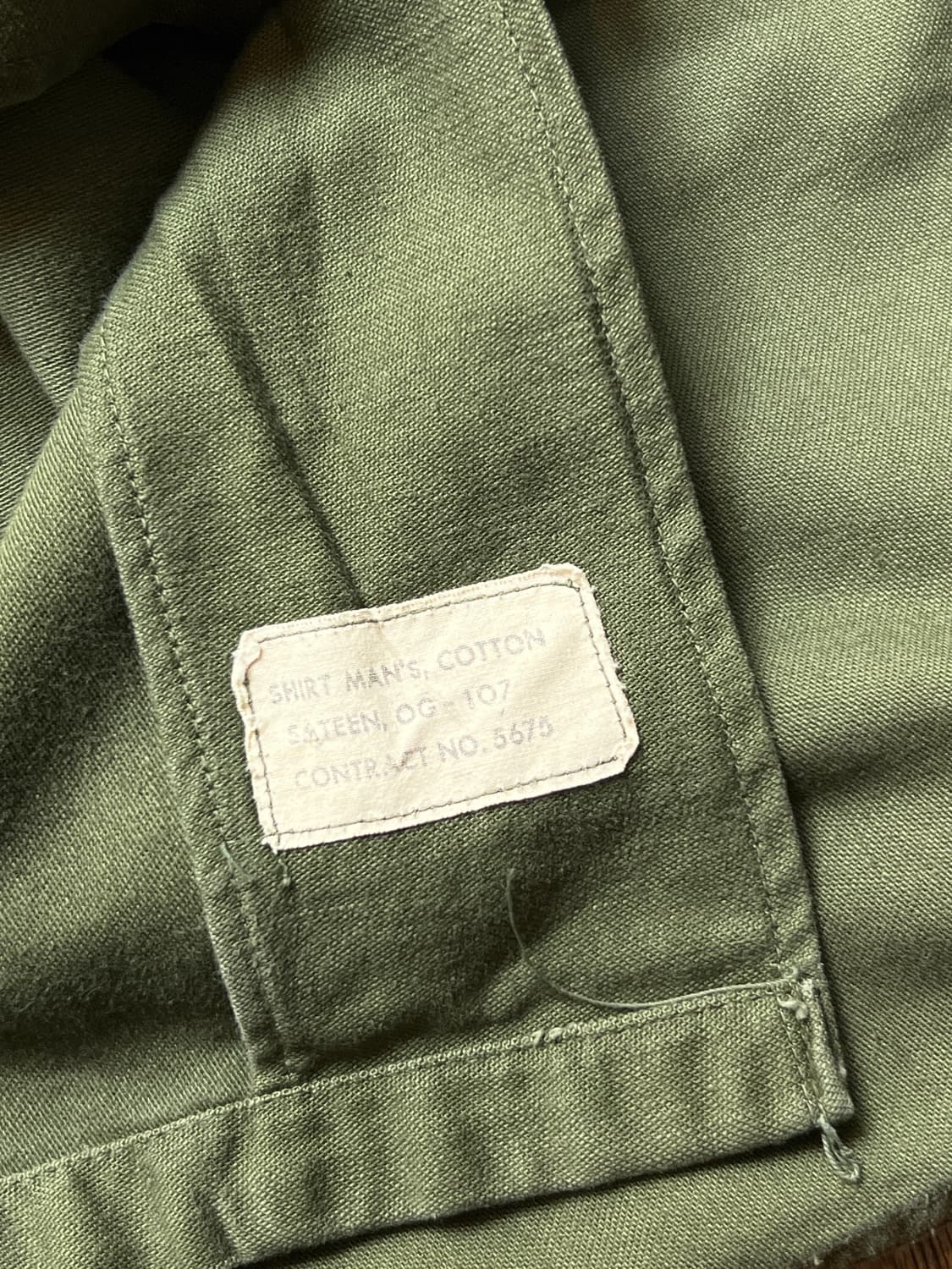 [S]60's 오리지널 U.S ARMY OG-107 밀리터리 셔츠 상품이미지7