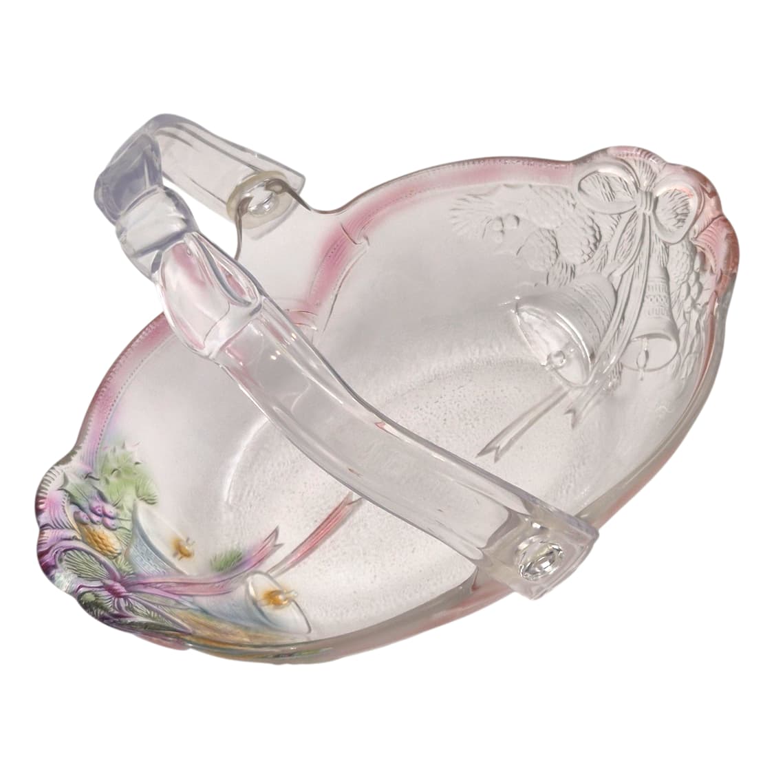 90s 호야 크리스탈 컬러 리본&벨 바구니 상품이미지3