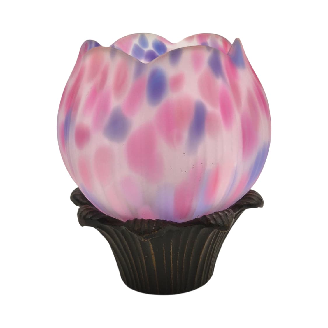 90s 호야 크리스탈 퍼플 튤립 화분 탁상 램프 상품이미지4