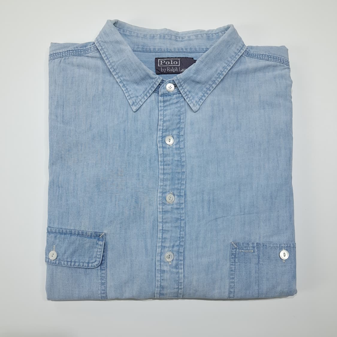 CL631 3XLT 폴로 90s 데님 워크 샴브레이 셔츠 남방 상품이미지7