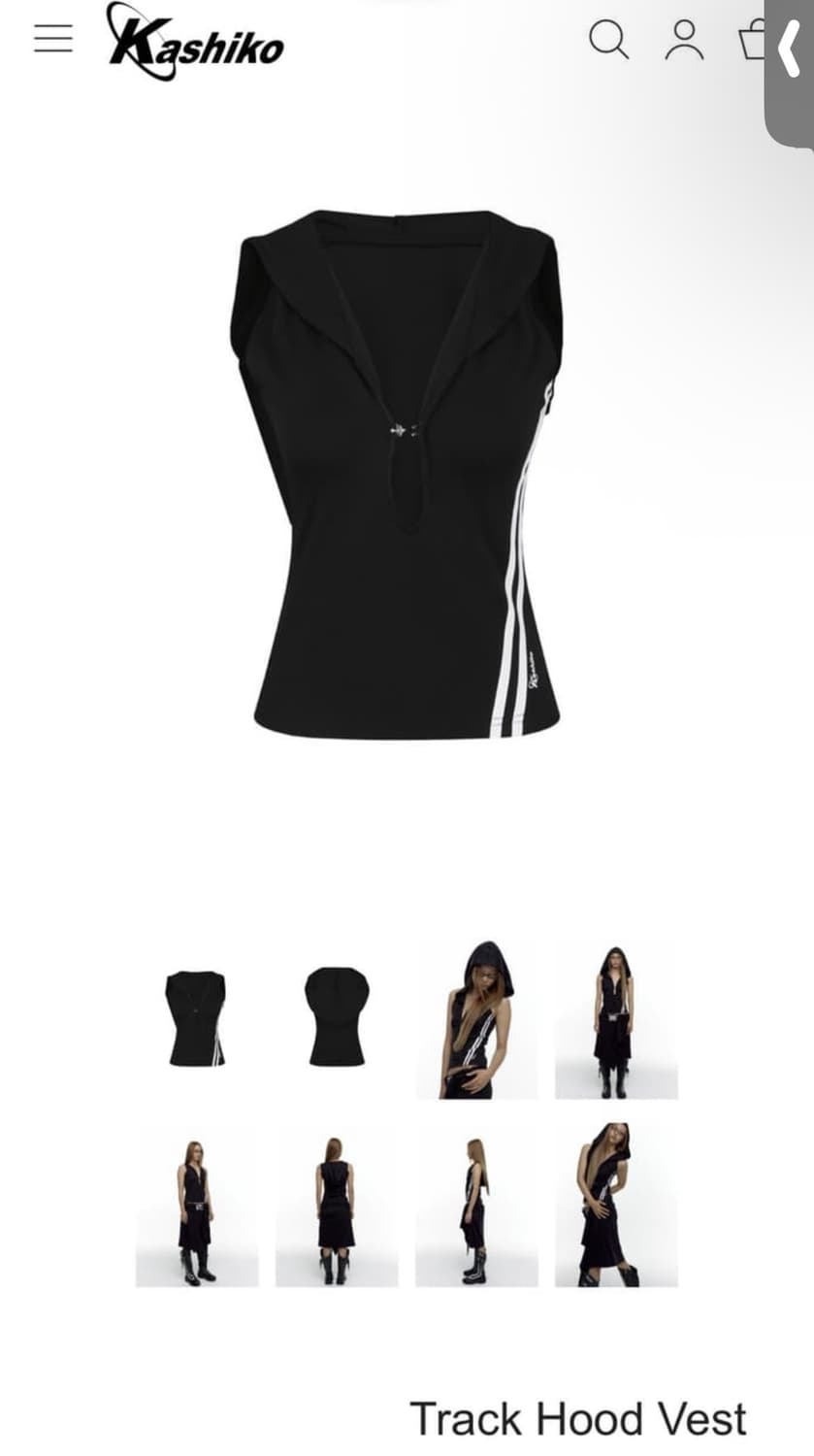 카시코) Track Hood Vest BK M 상품이미지1