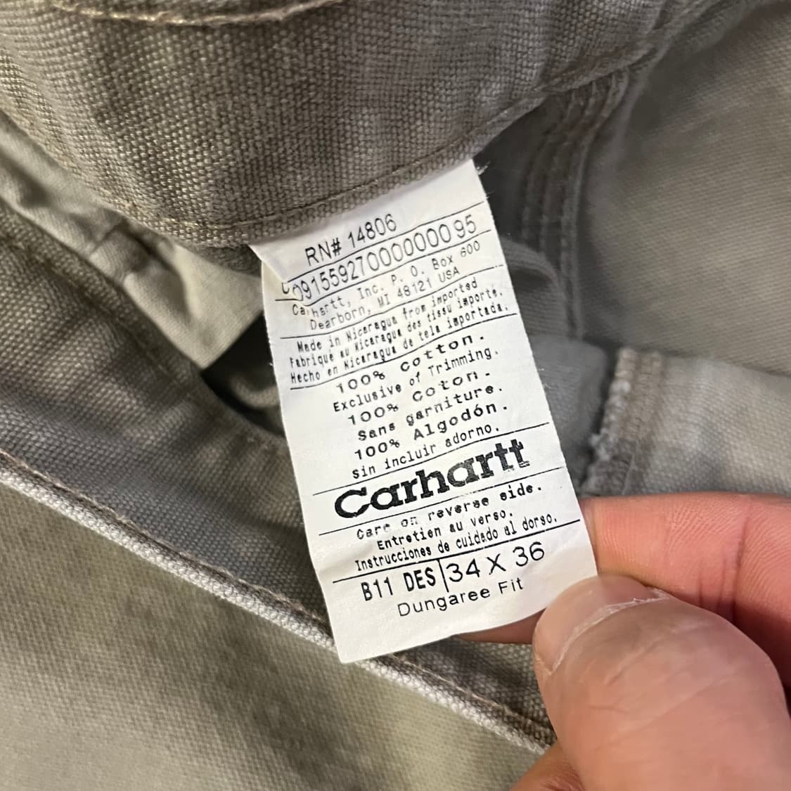 Carhartt B11 카펜터 워크 팬츠 (33“) 상품이미지6