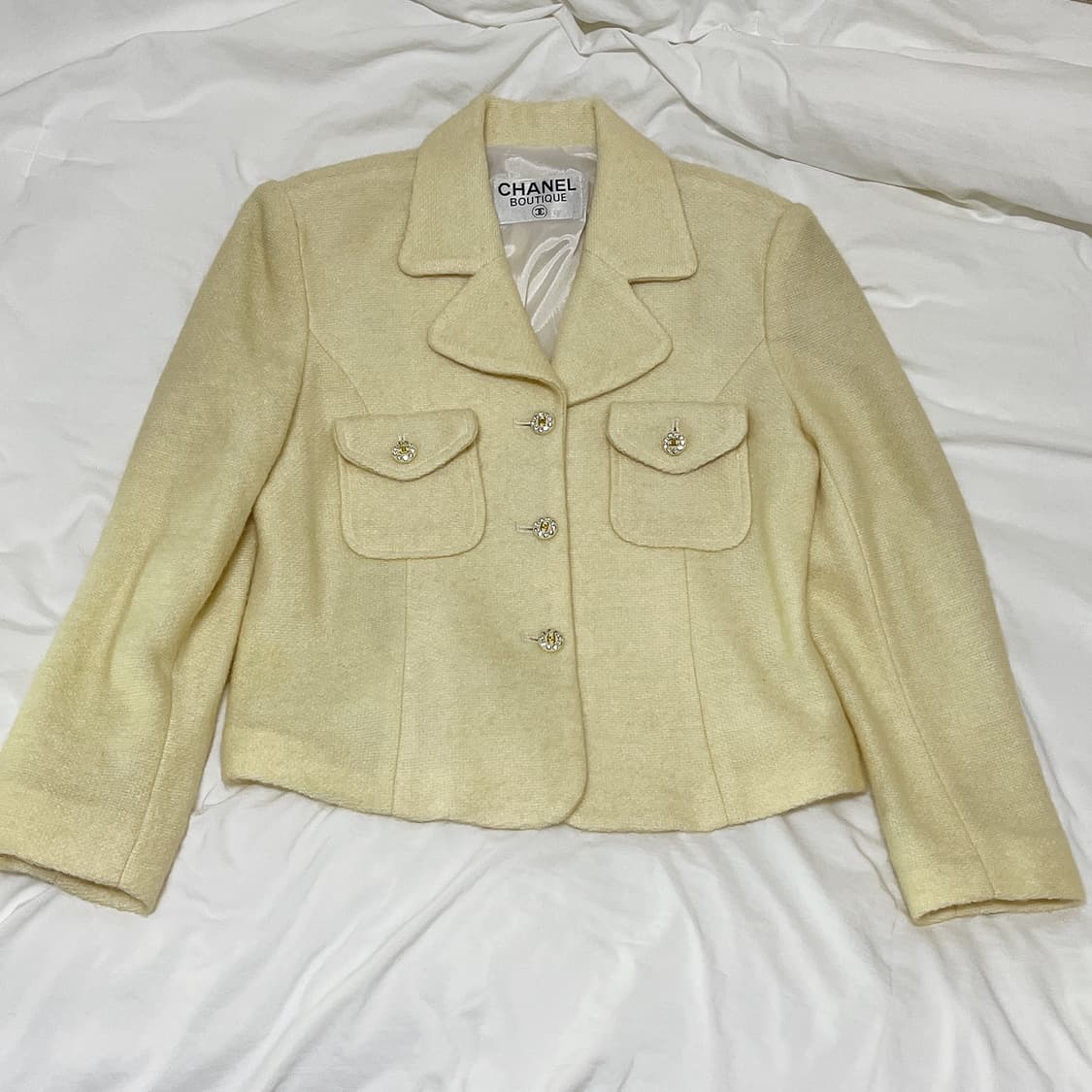 빈티지 ) 아이보리 모헤어 자켓 상품이미지2