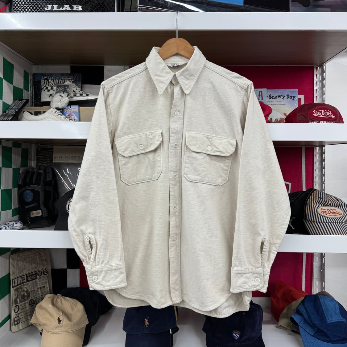80s 울리치 하드 코튼 셔츠 made in USA (M)  상품이미지1