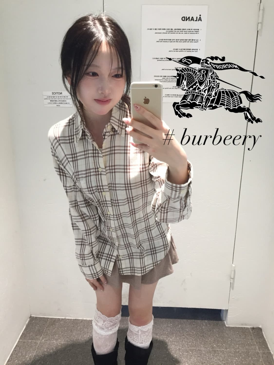 버버리 빈티지 베이지 체크 셔츠  상품이미지1