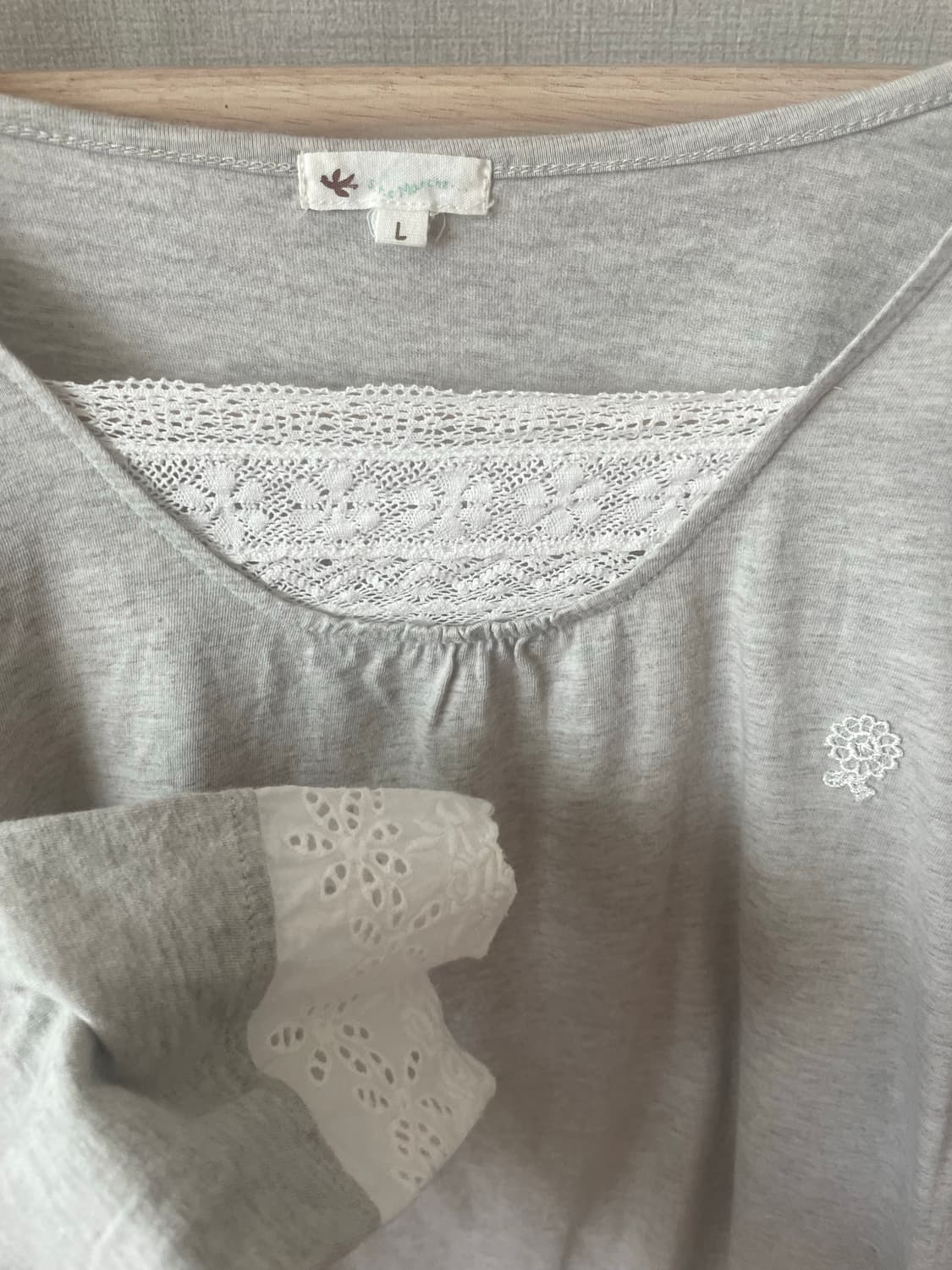 모리걸 빈티지 레이스 레이어드 티셔츠 🤍🎀 상품이미지4