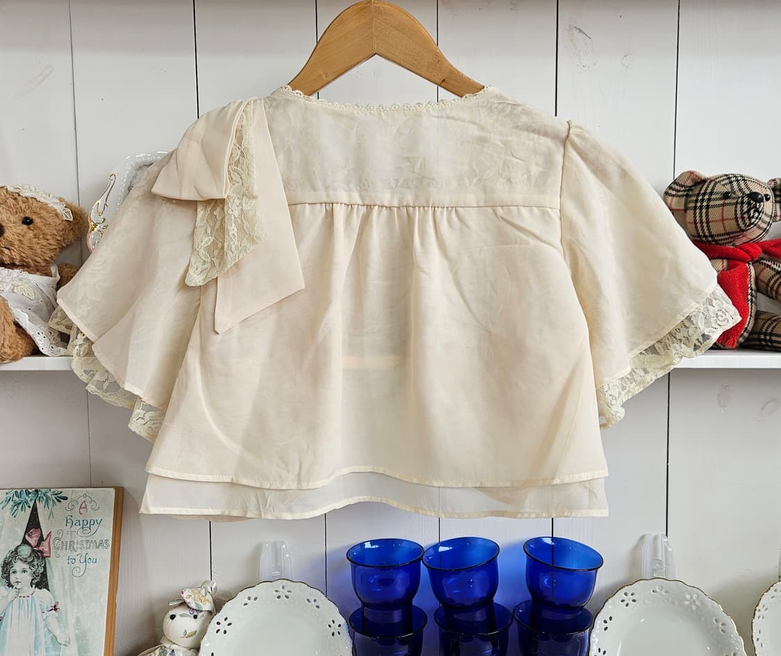 엑시즈팜(Axes Femme) 레이스 쉬폰 리본 볼레로 상품이미지5